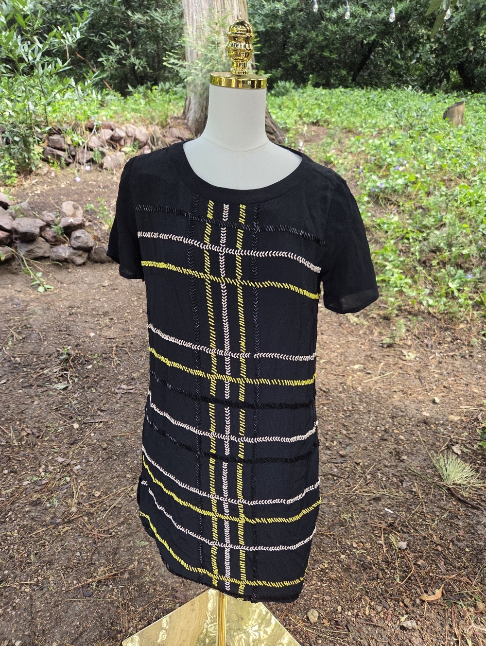 Lovers +‎ Friends Black Beaded Geometric Dress